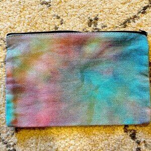 NEW Tie Dye Cotton Canvas Cosmetic Jewelry Clutch Bag with Zipper